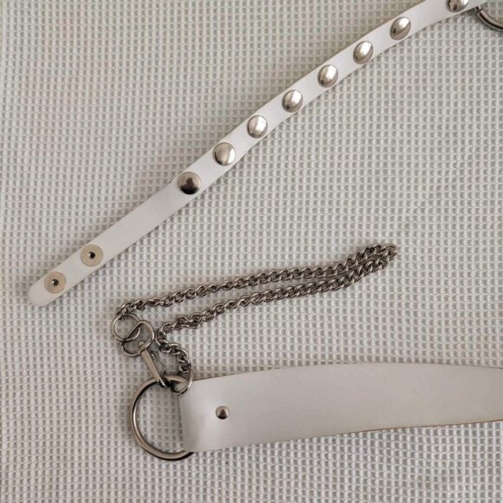 White Punk Metallic Belt